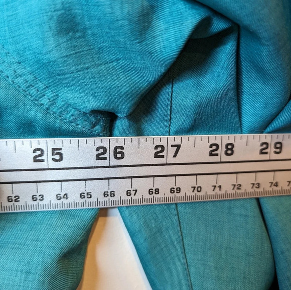 Nuage Vintage Teal Green Cream Hooded Wind  Breaker Coat Jacket Women Large - Picture 11 of 11